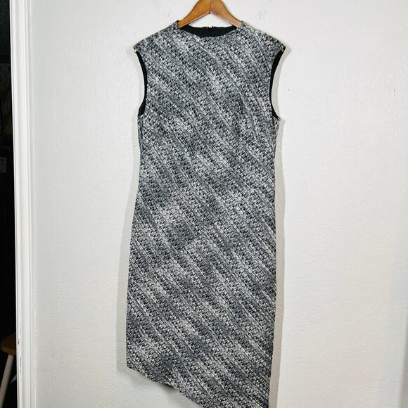 Banana Republic Mock Neck Woven Sheath Dress Career Casual BLue White - 14 - Picture 5 of 5